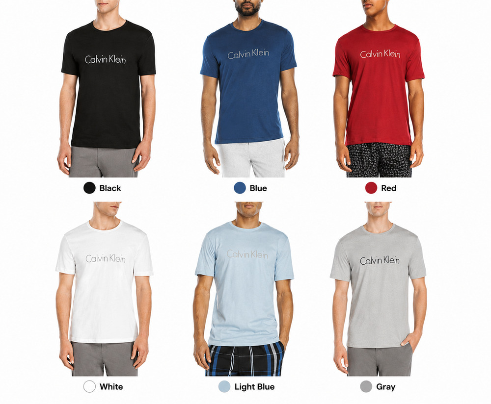 NWT Calvin Klein Men’s CK Logo Crew Neck T-Shirt Tee Cotton Blend